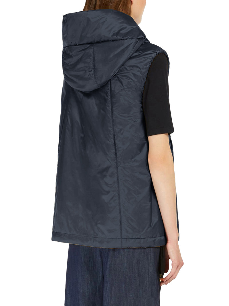 Max Mara The Cube Women Padded Vest With Hood In Waterproof Canvas MAX MARA THE CUBE
