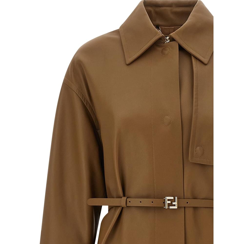 Fendi Brown Coats Women FENDI