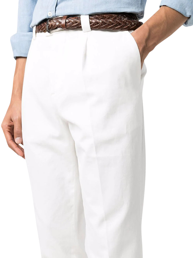 Brunello Cucinelli Men Dyed Tailored Cotton Trousers BRUNELLO CUCINELLI