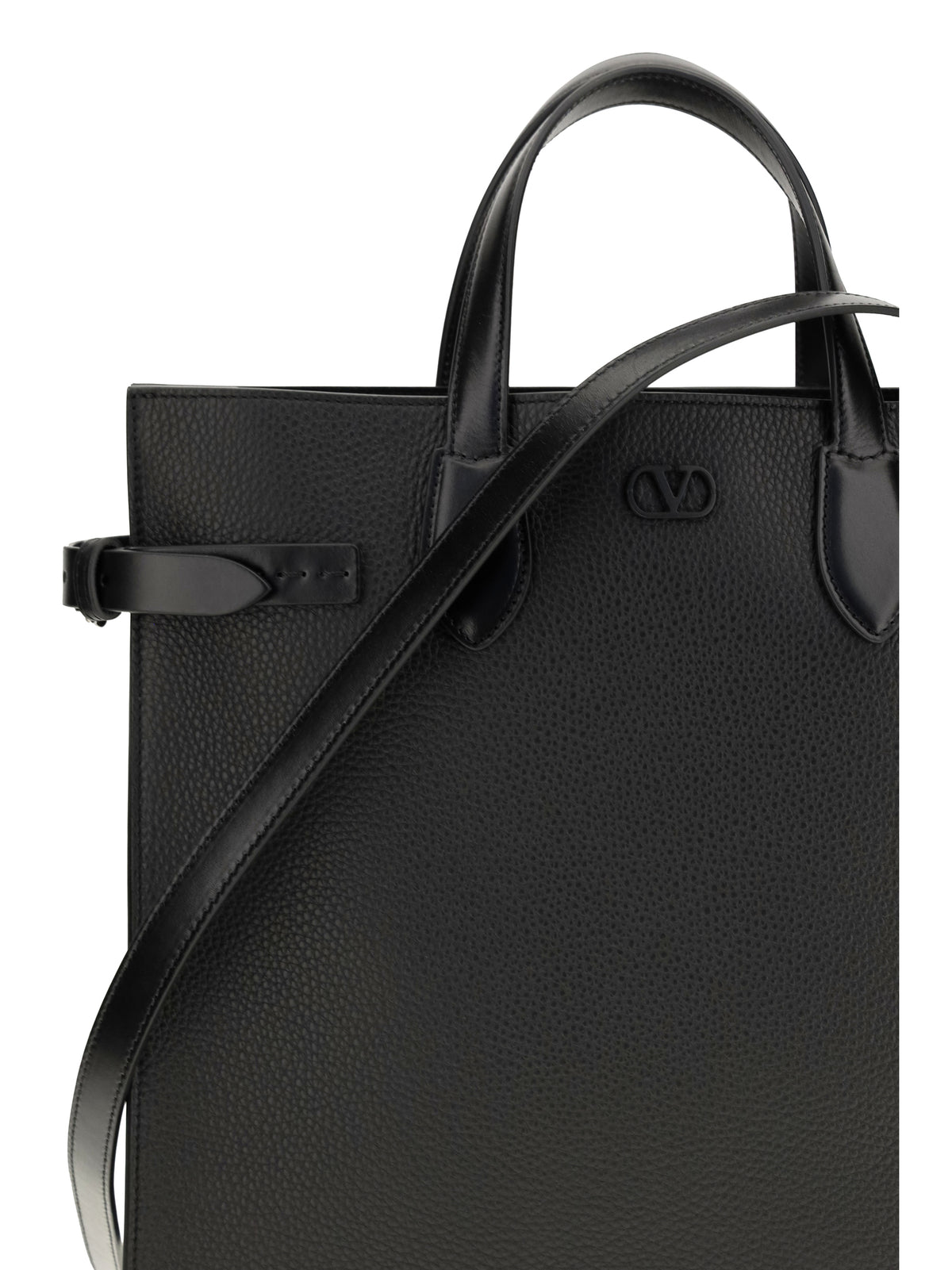 Valentino Garavani Men Medium Antibes Grained Leather Shopping Bag VALENTINO GARAVANI