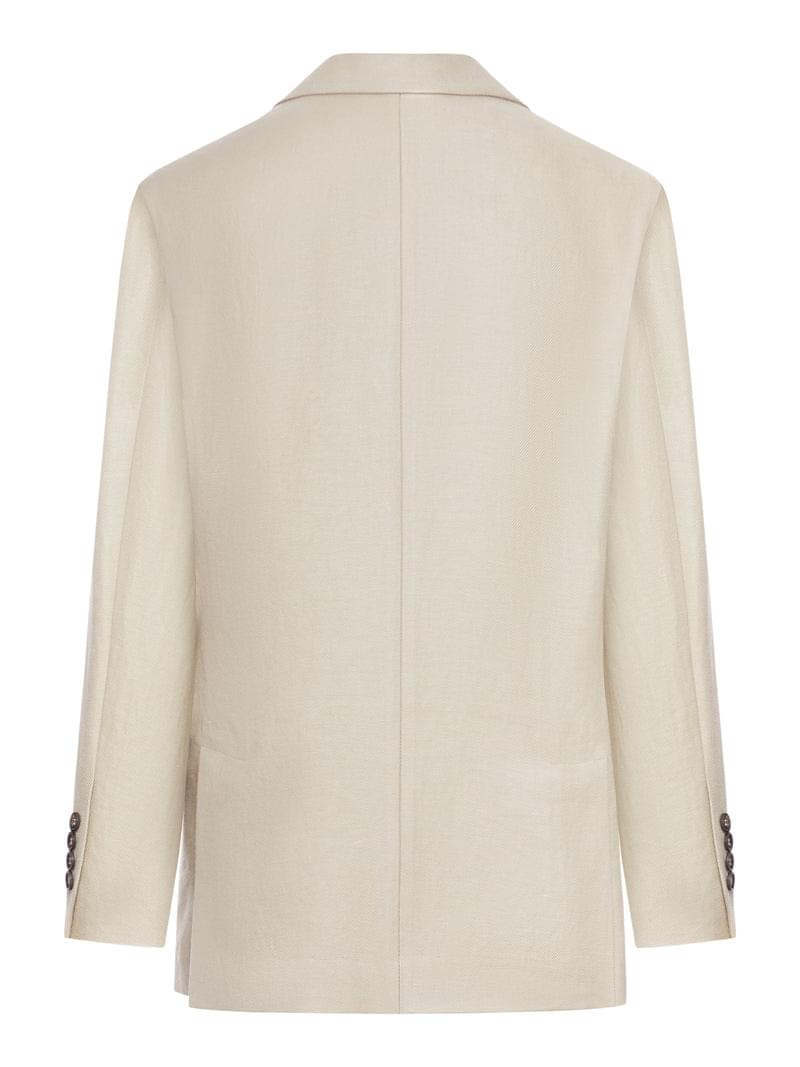 Brunello Cucinelli Women Single-Breasted Tailored Linen Jacket BRUNELLO CUCINELLI