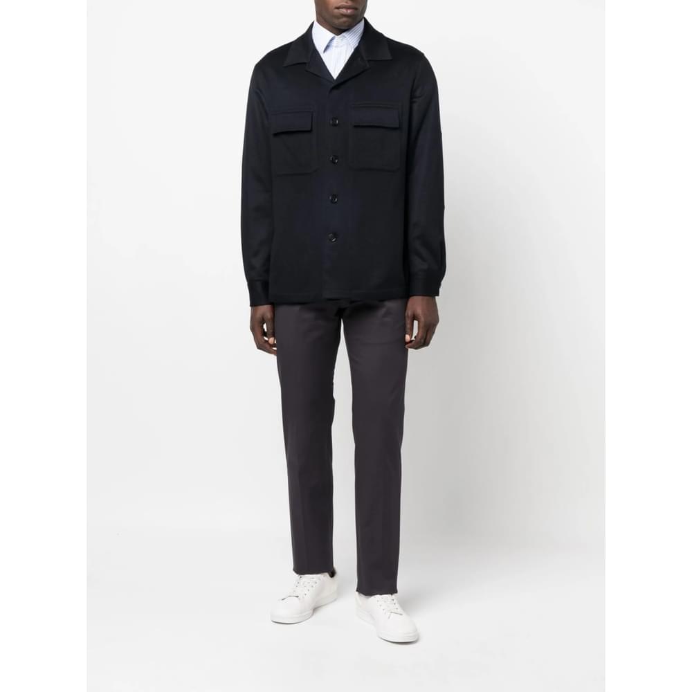 Zegna Blue Jackets - Shirt Jackets Men ZEGNA