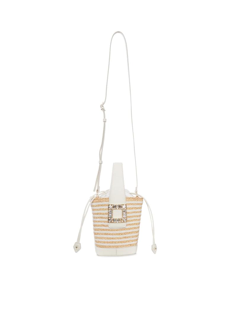 Roger Vivier Women Striped Raffia Bucket Bag With Jewel Buckle ROGER VIVIER