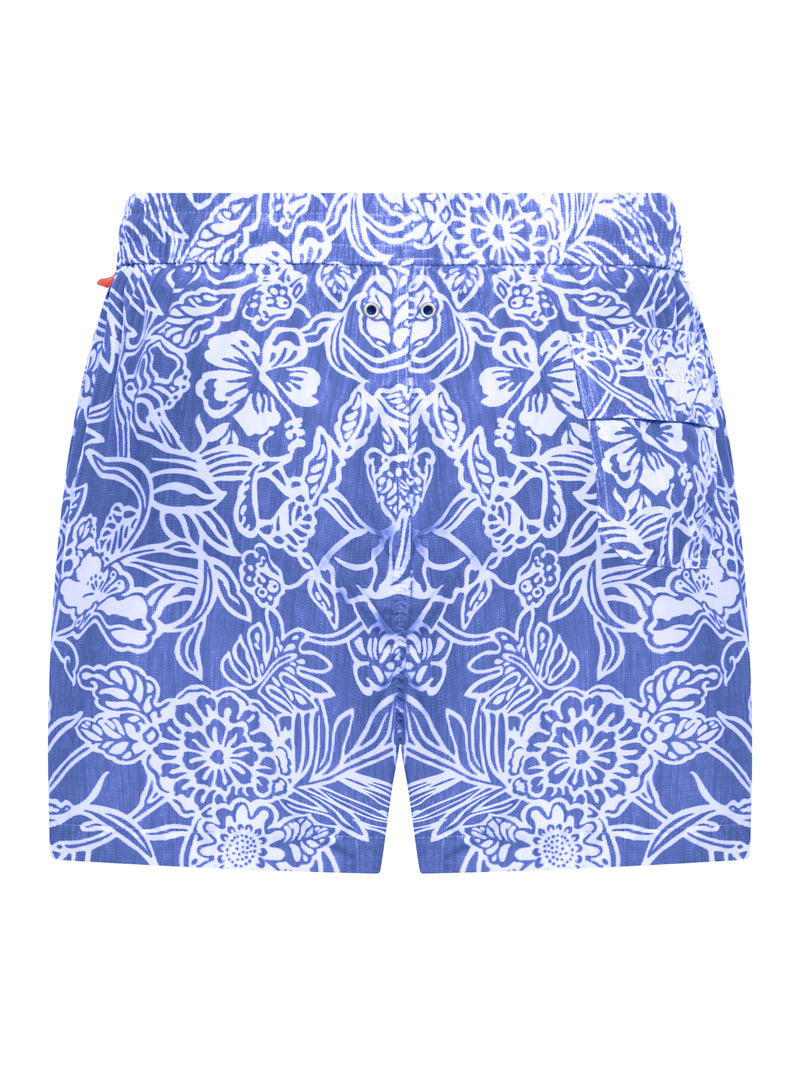 Kiton Men Swimsuit In Technical Fabric With All-Over Floral Pattern KITON