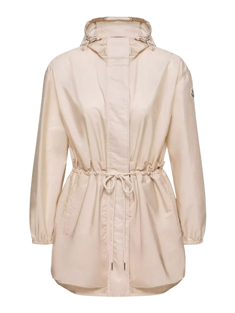 Moncler Women Midi Weteau Jacket With Hood And Ruffles MONCLER
