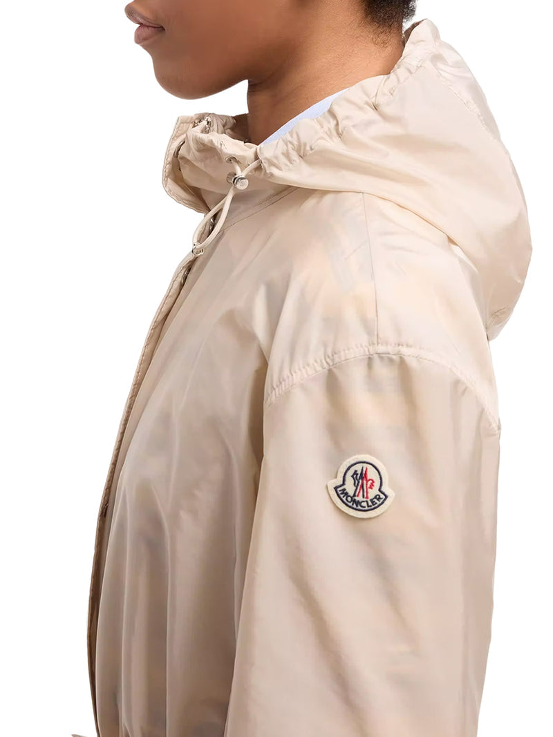 Moncler Women Midi Weteau Jacket With Hood And Ruffles MONCLER