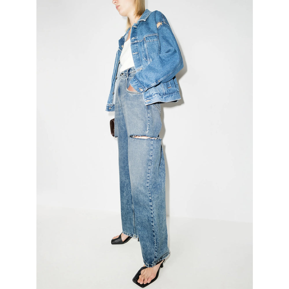 Maison Margiela Blue Denim - Straight-Leg Jeans Women MAISON MARGIELA