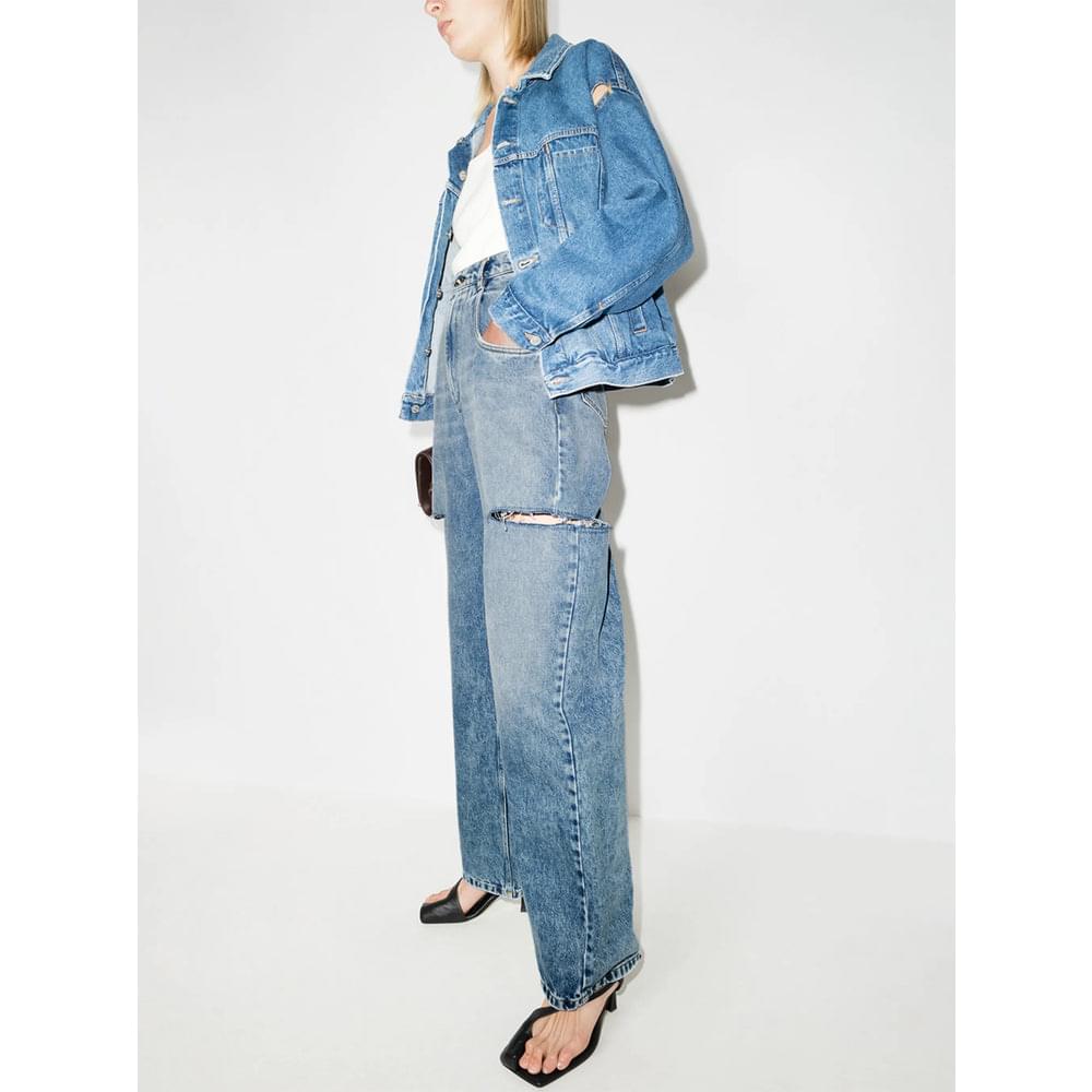 Maison Margiela Blue Denim - Straight-Leg Jeans Women MAISON MARGIELA