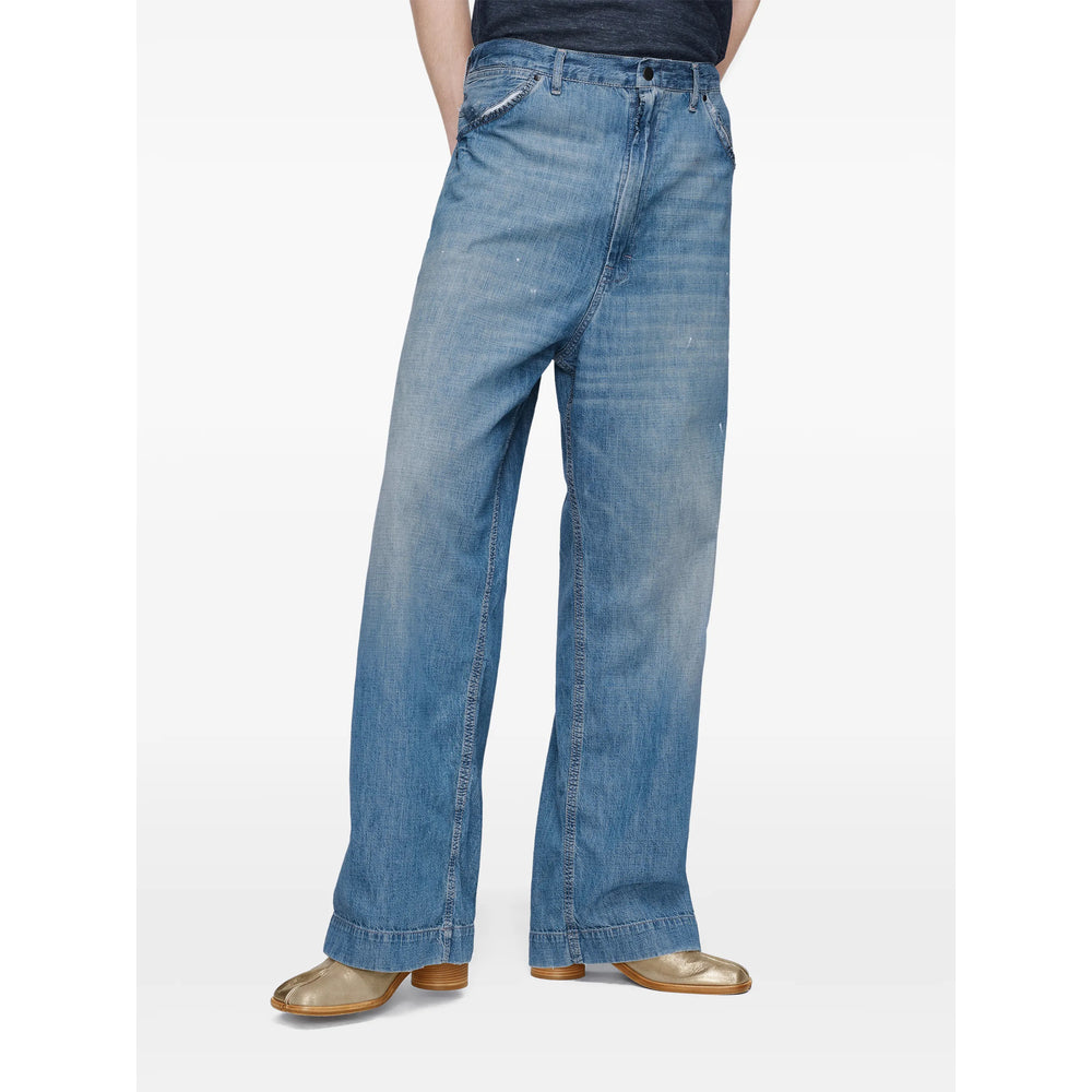 Maison Margiela Blue Trousers - Regular & Straight-Leg Trousers Men MAISON MARGIELA