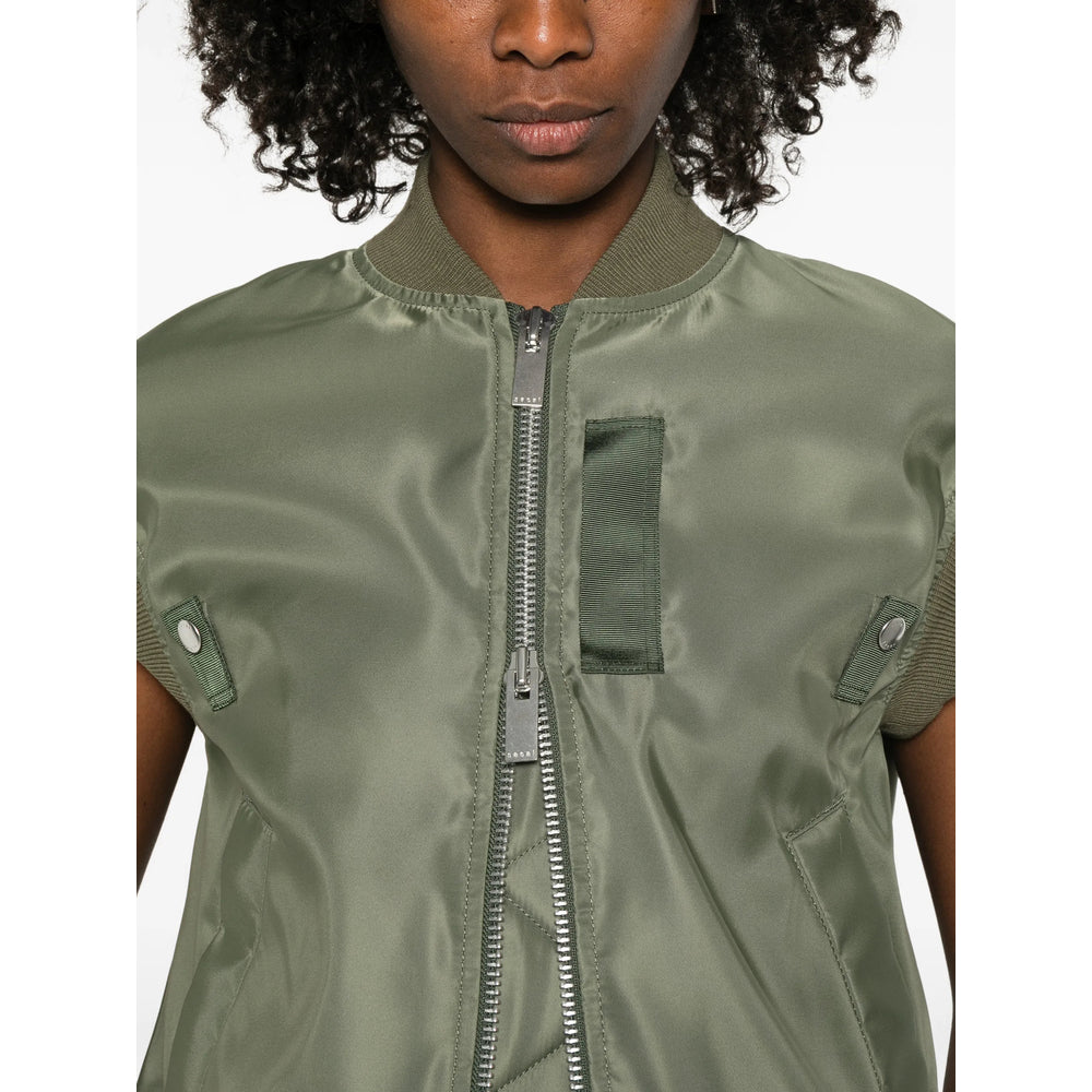 Sacai Green Jackets - Waistcoat & Gilets Women SACAI