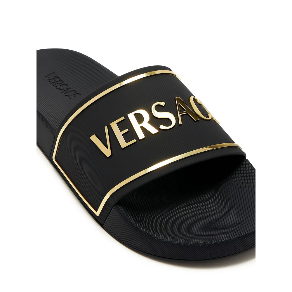 Versace Black Flip-Flops & Slides Men VERSACE