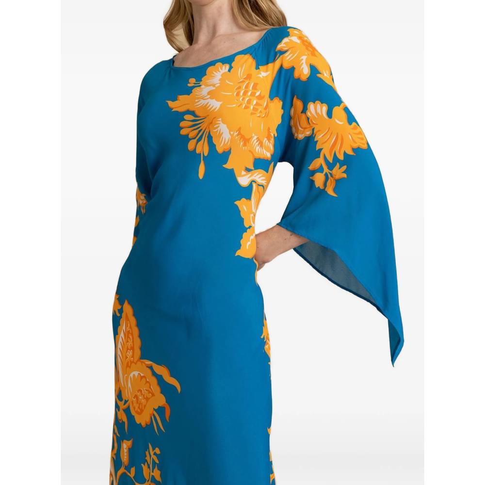 Etro Women Stamped Floral Drape-Sleeve Maxi Dress ETRO