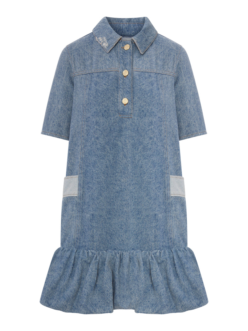 Ganni Women Patchwork Denim Dress GANNI