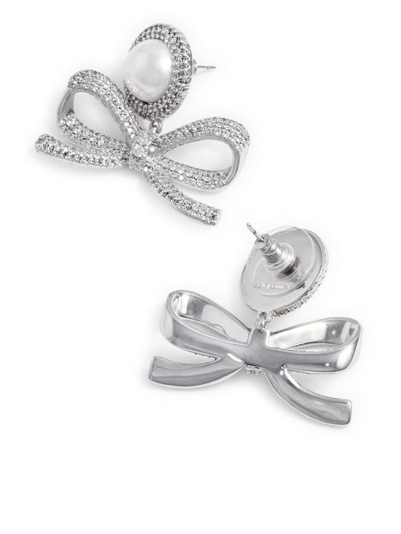 Self-Portrait Women Pearl Bow Dangle Earrings SELF-PORTRAIT