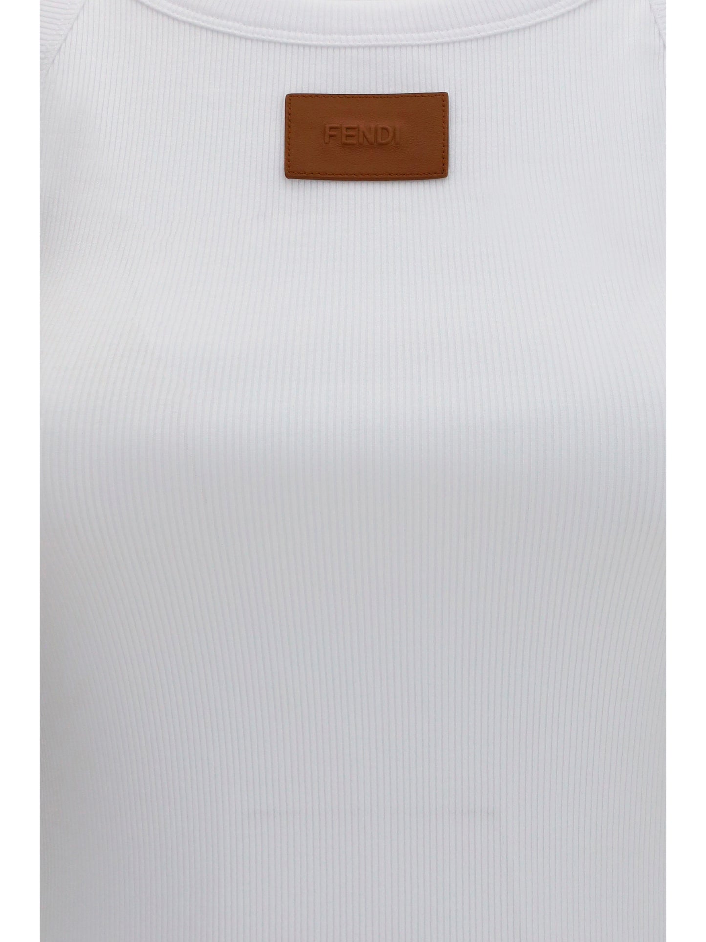 Fendi Women Ribbed Cotton Tank Top FENDI