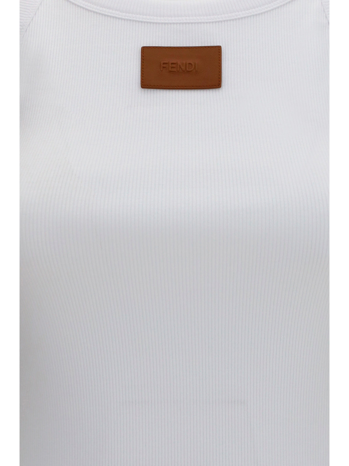 Fendi Women Ribbed Cotton Tank Top FENDI