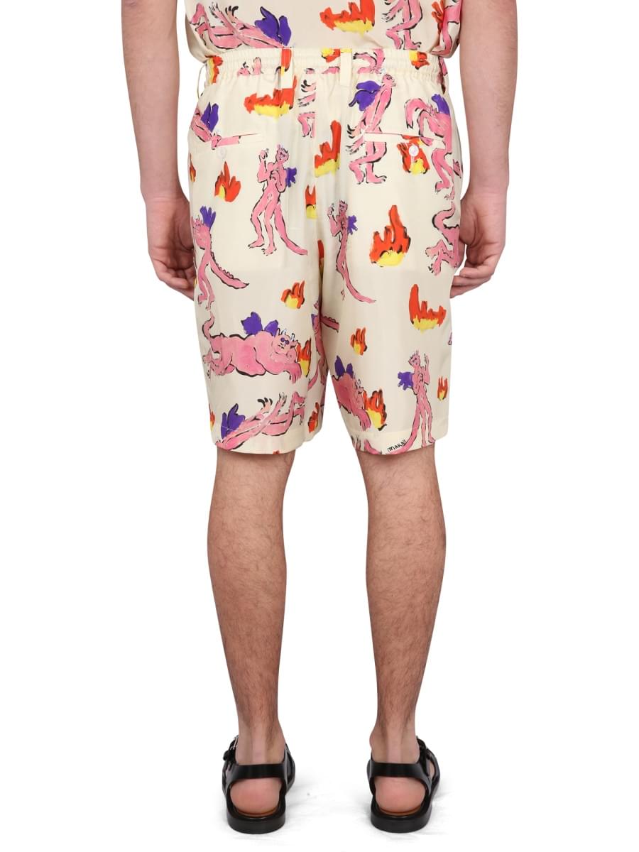 Marni Men Marni Men Bermuda Shorts With Print MARNI