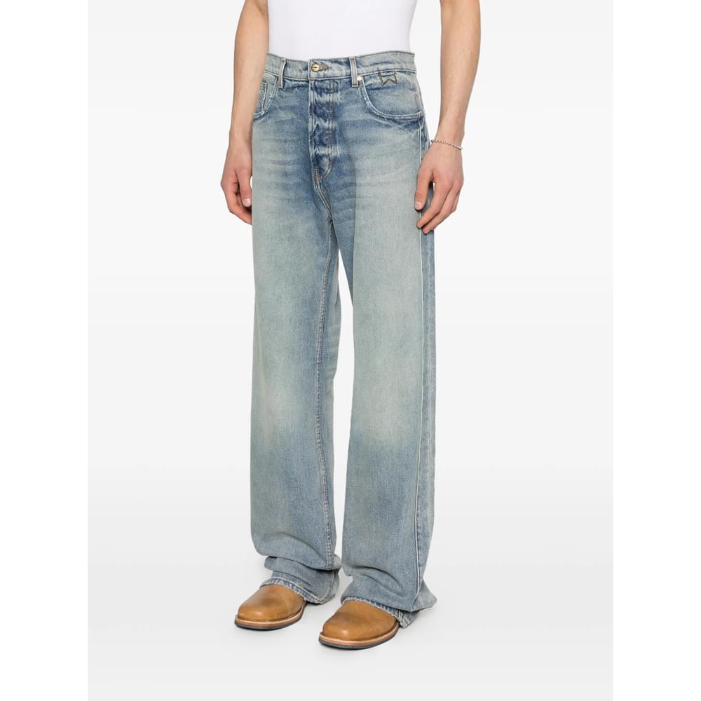 Rhude Blue Denim - Wide-Leg Jeans Men RHUDE