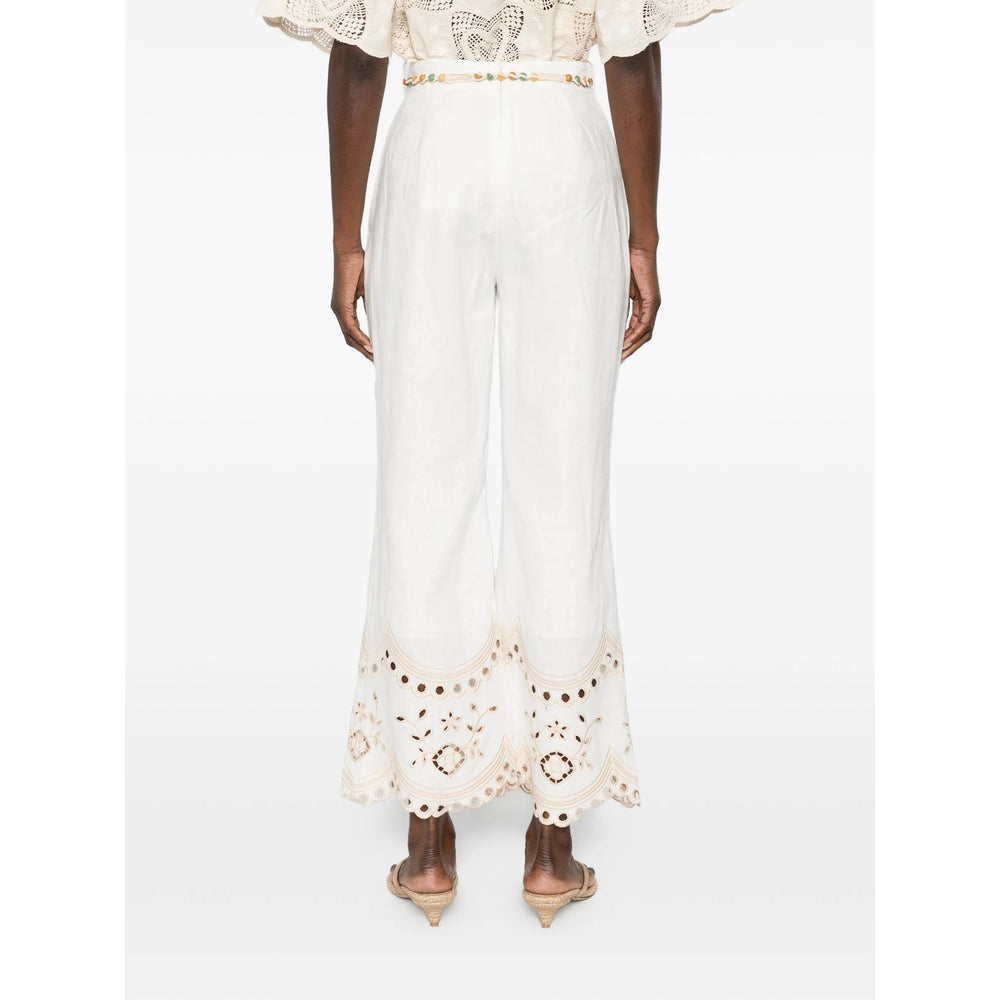 Zimmermann White Trousers - Palazzo Pants Women ZIMMERMANN