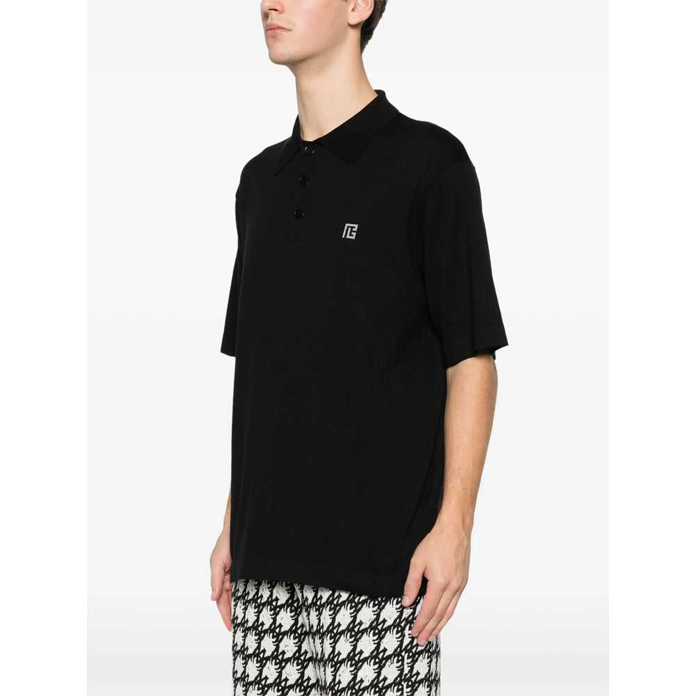 Balmain Black Polo Shirts Men BALMAIN