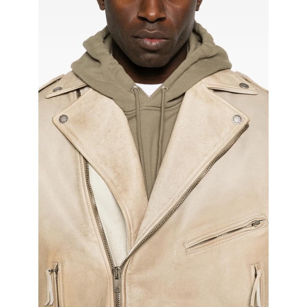 Golden Goose Neutrals Jackets - Leather Jackets Men GOLDEN GOOSE