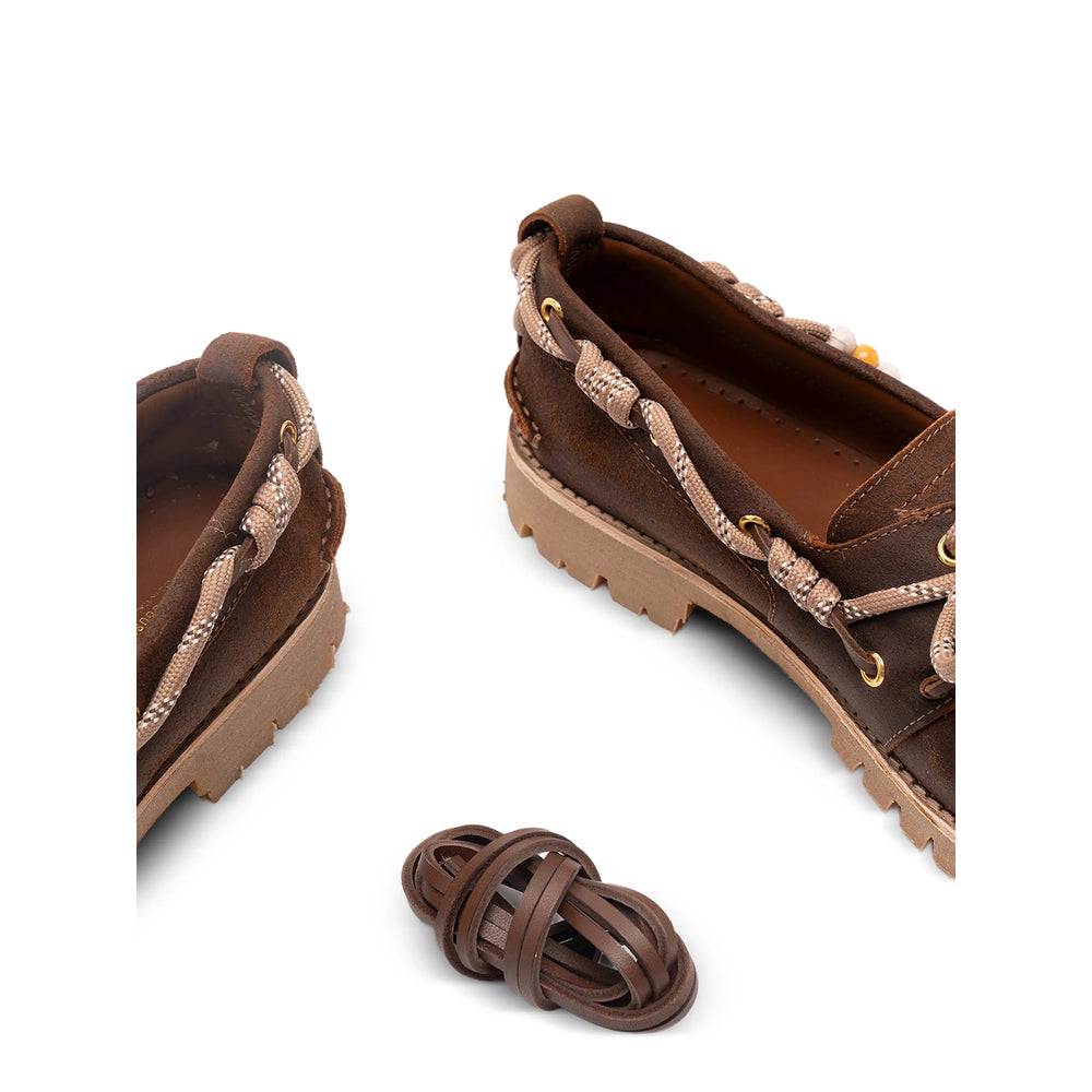 Golden Goose Brown Boat Shoes Men GOLDEN GOOSE