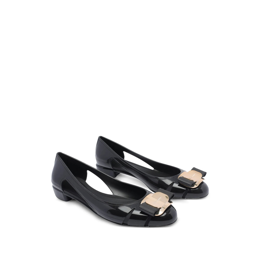 Ferragamo Black Ballet Flats Women FERRAGAMO
