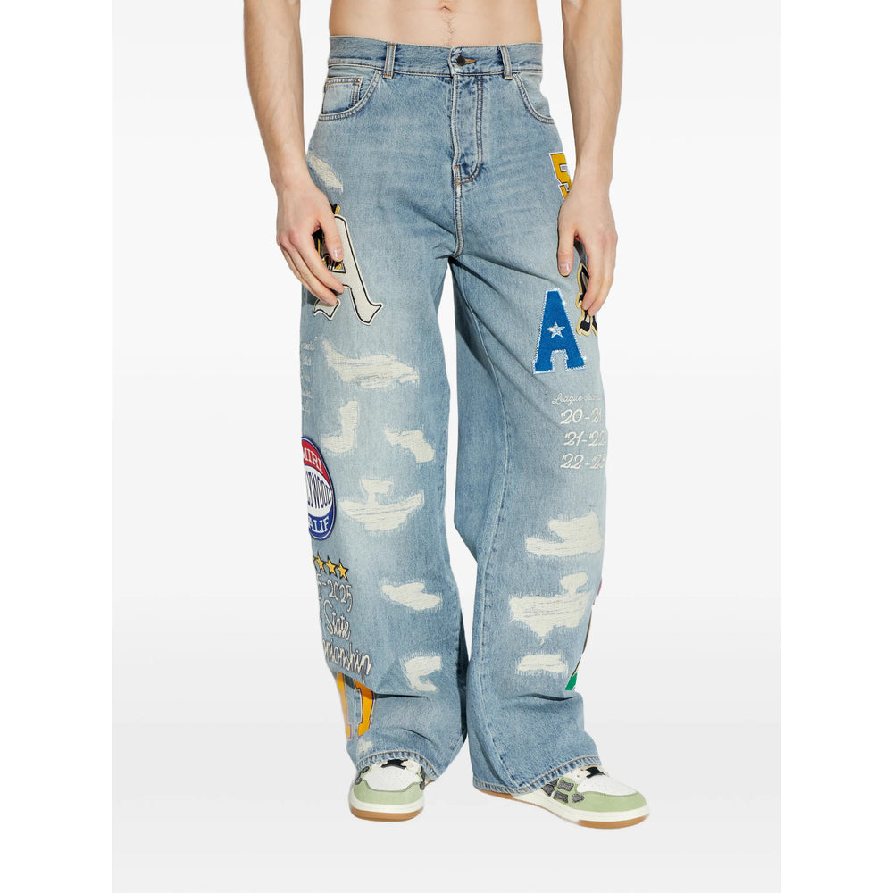 Amiri Blue Denim - Wide-Leg Jeans Men AMIRI