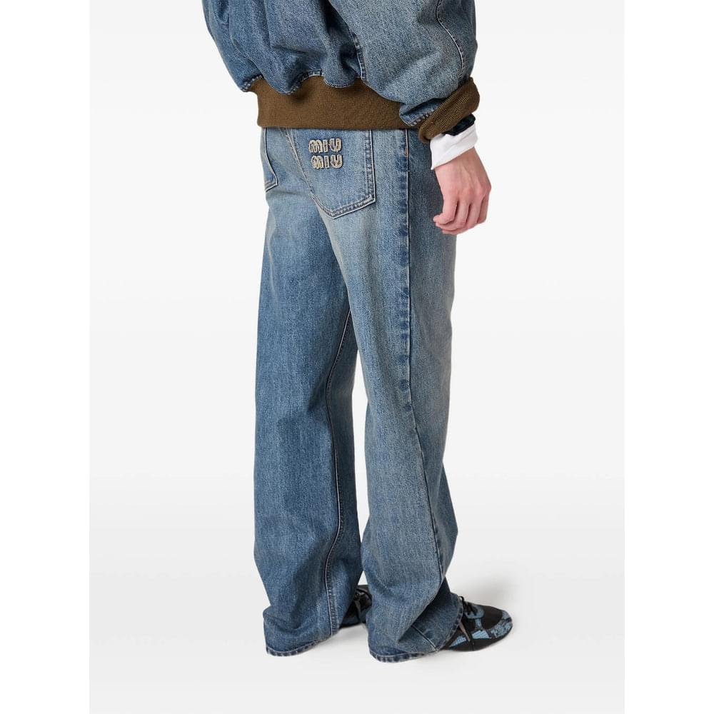 Miu Miu Blue Denim - Straight-Leg Jeans Women MIU MIU