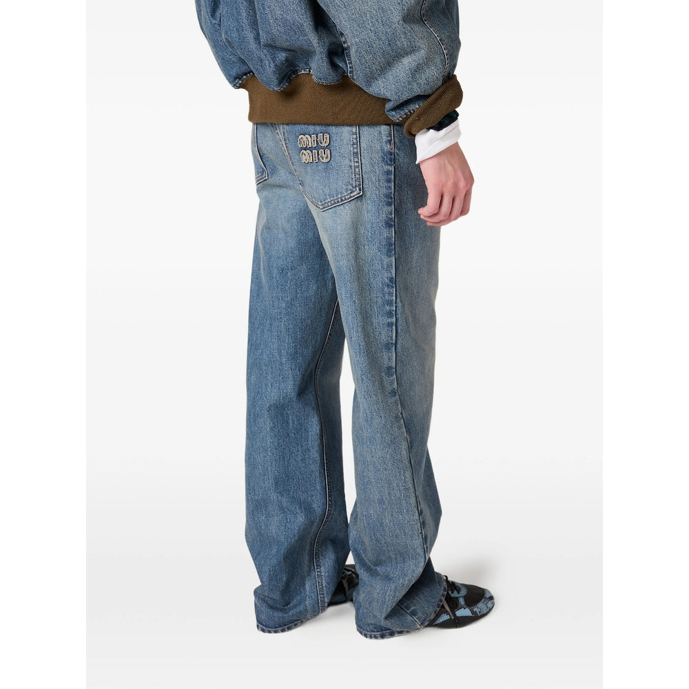 Miu Miu Blue Denim - Straight-Leg Jeans Women MIU MIU