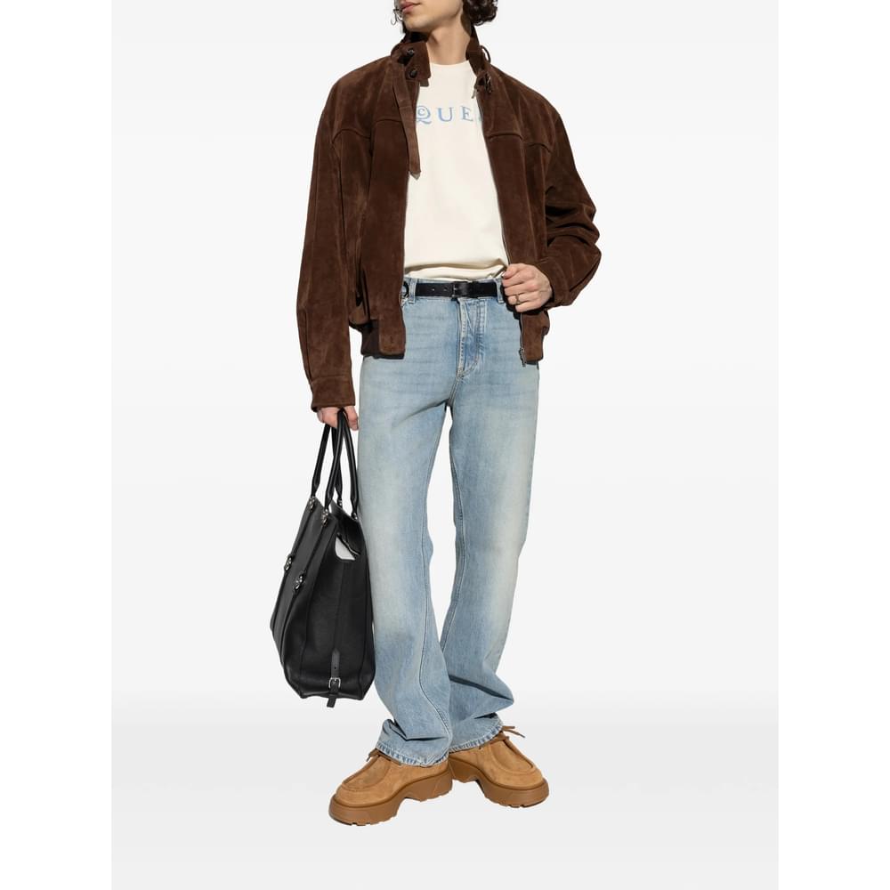 Alexander Mcqueen Brown Jackets - Leather Jackets Men ALEXANDER MCQUEEN