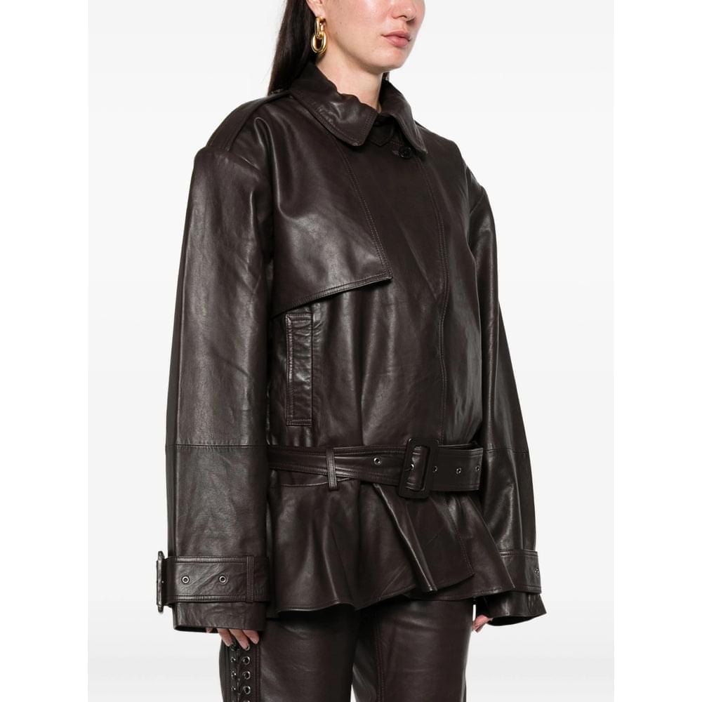 Rotate Brown Jackets - Leather Jackets Women ROTATE