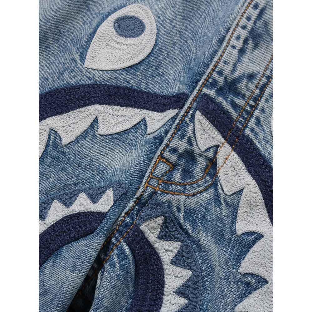 A Bathing Ape® Blue Denim - Regular & Straight-Leg Jeans Men A Bathing Ape®
