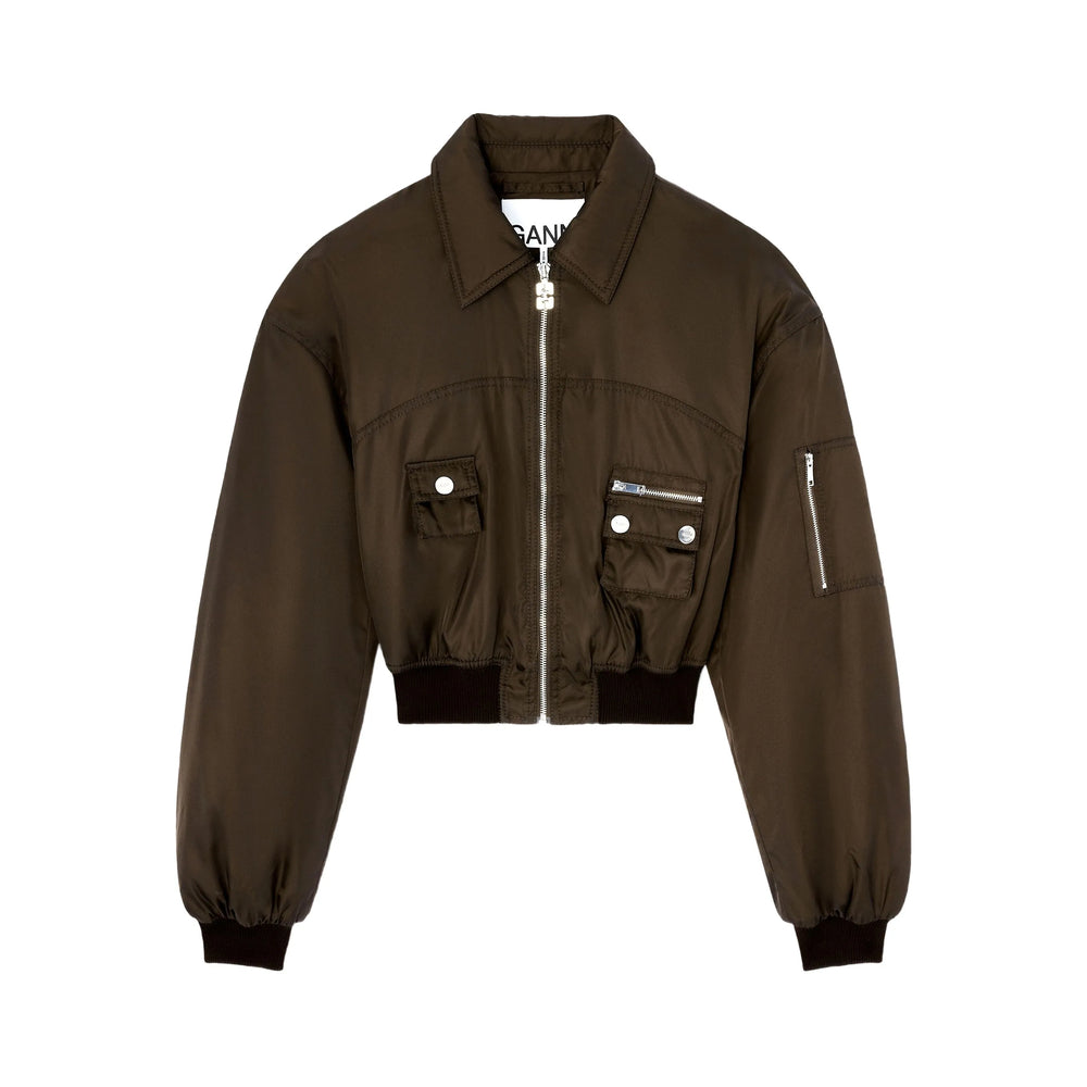 Ganni Brown Jackets - Bomber Jackets Women GANNI