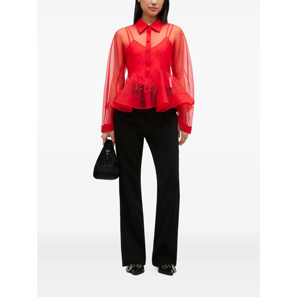 Ganni Red Tops - Shirts Women GANNI