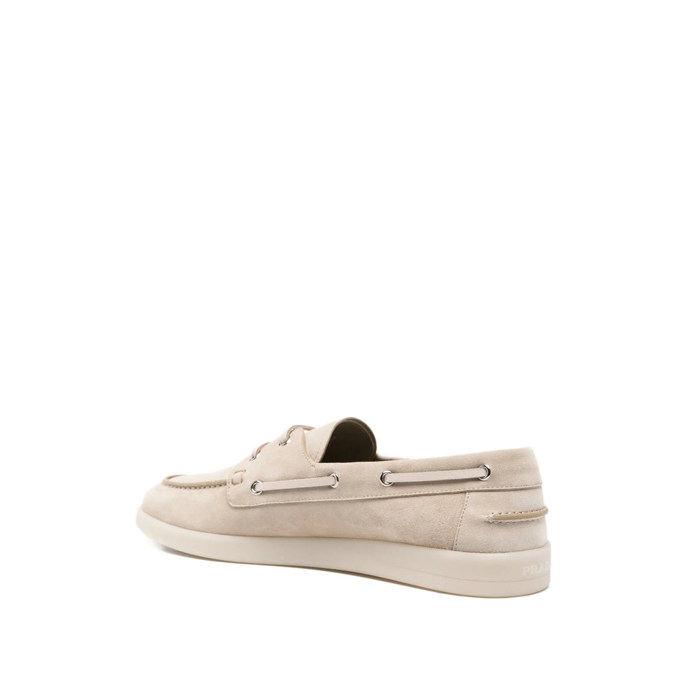 Prada Neutrals Boat Shoes Men PRADA