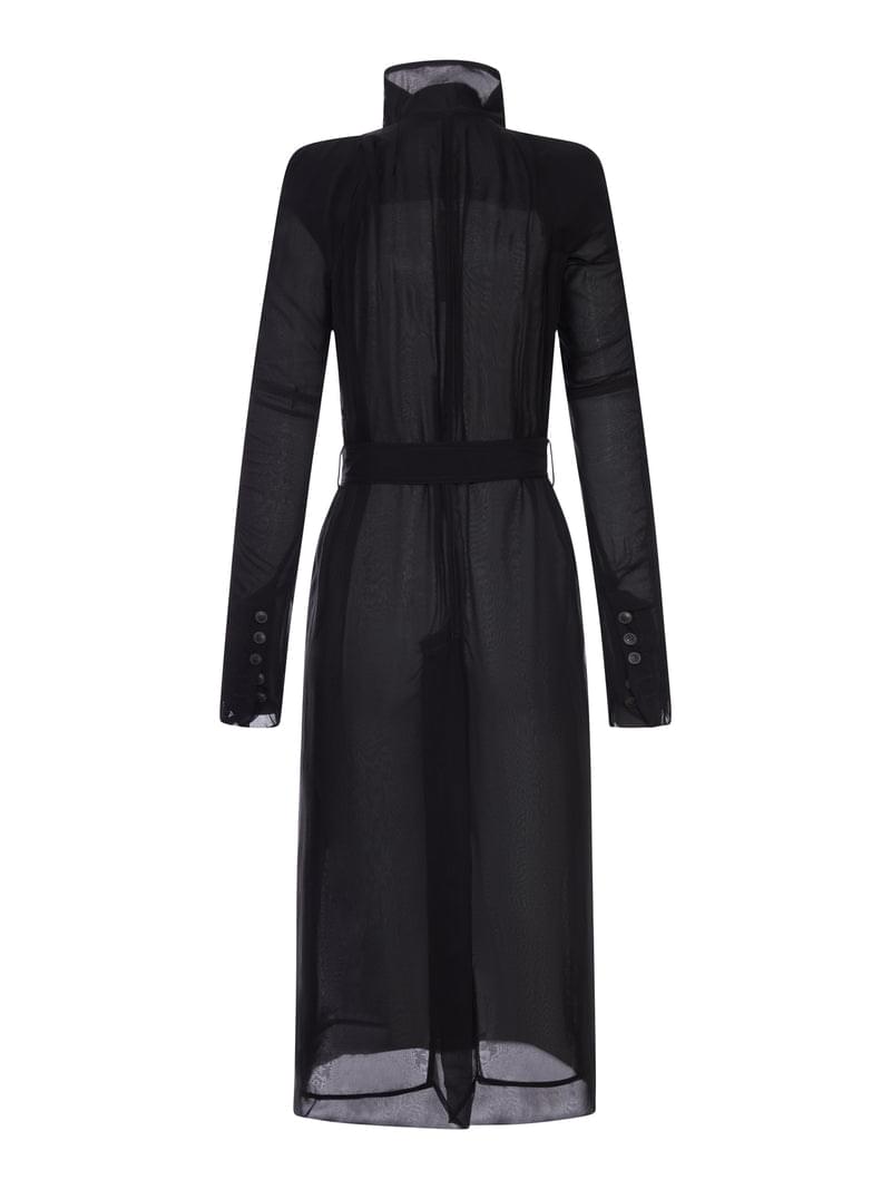 Rick Owens Women Maria Trench Coat In Transparent Organza With Belt RICK OWENS