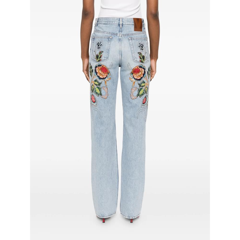 Valentino Blue Denim - Straight-Leg Jeans Women VALENTINO