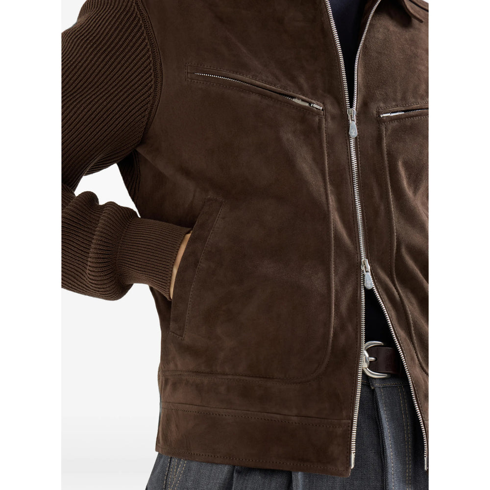 Brunello Cucinelli Brown Jackets - Leather Jackets Men BRUNELLO CUCINELLI