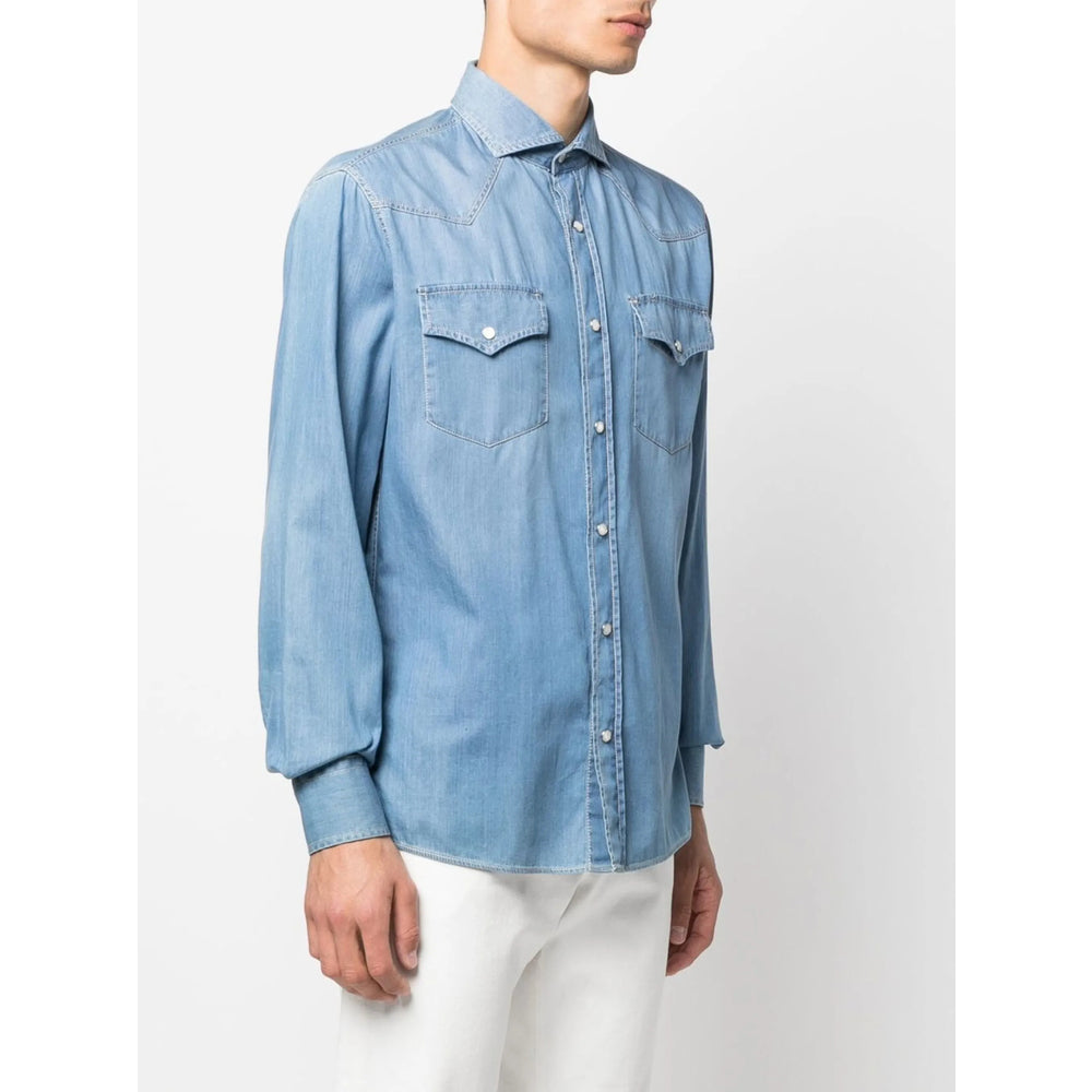 Brunello Cucinelli Blue Shirts Men