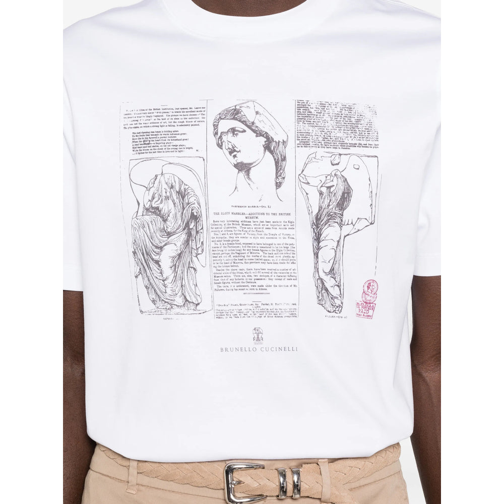 Brunello Cucinelli White T-Shirts & Vests - T-Shirts Men BRUNELLO CUCINELLI