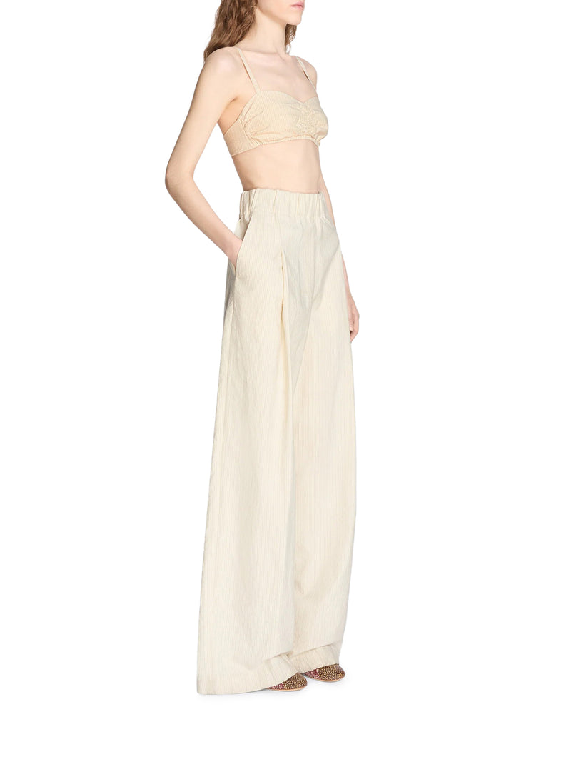 Dries Van Noten Women Wide-Leg Cotton Trousers With Striped Pattern DRIES VAN NOTEN