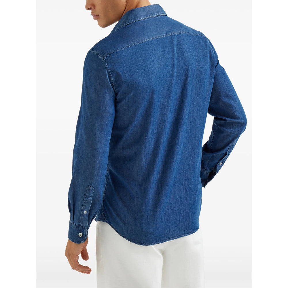 Brunello Cucinelli Blue Shirts Men BRUNELLO CUCINELLI