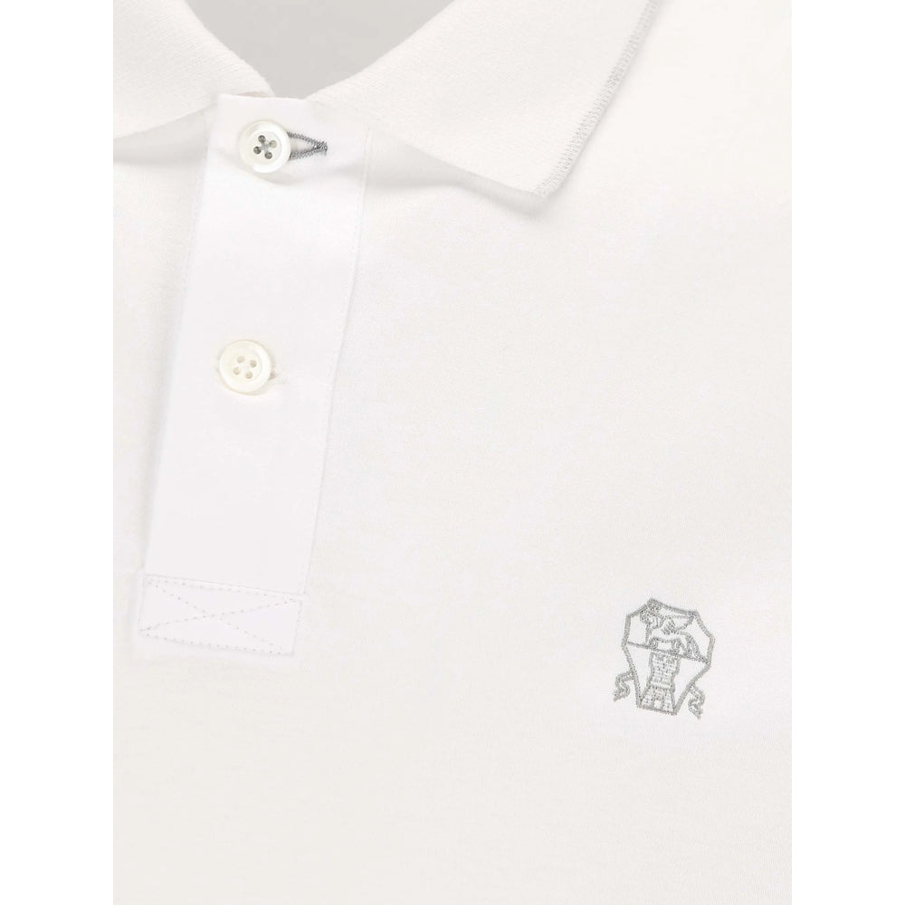 Brunello Cucinelli White Polo Shirts Men BRUNELLO CUCINELLI