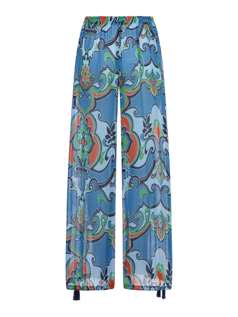 Etro Women Printed Silk Blend Trousers With Drawstring ETRO
