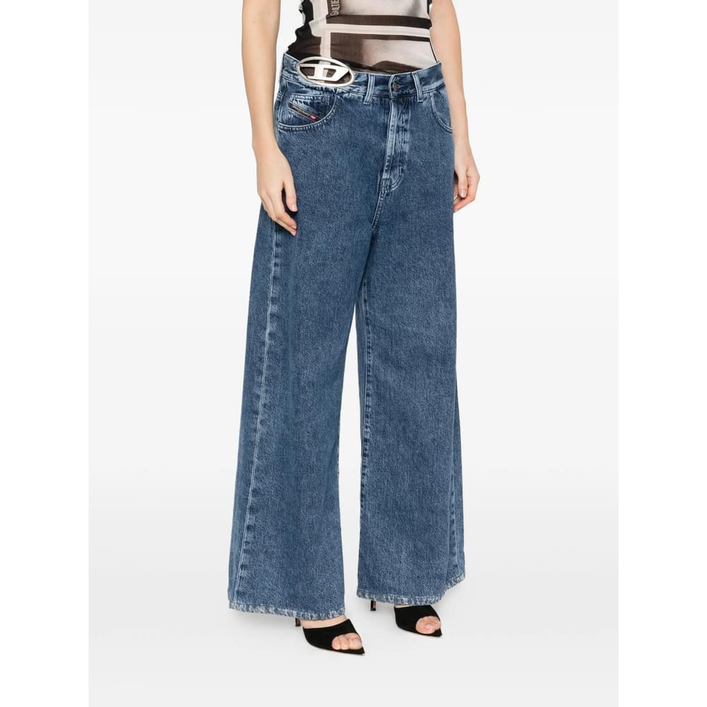 Diesel Blue Denim - Wide-Leg Jeans Women DIESEL