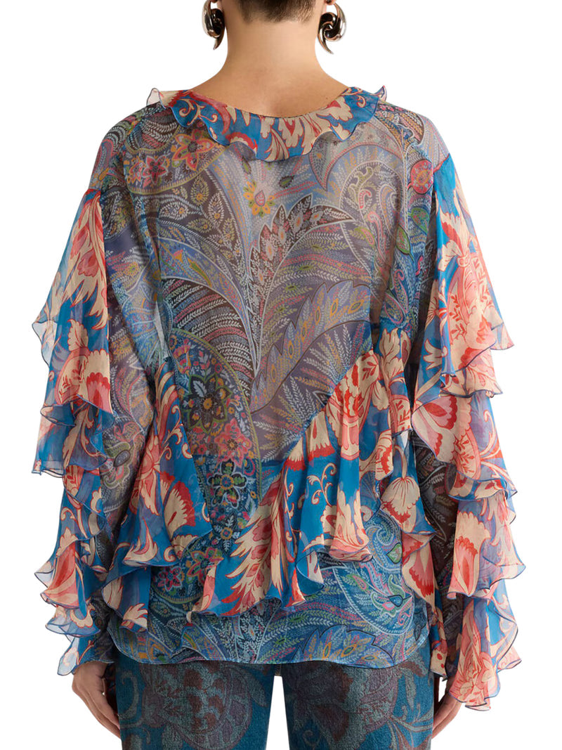 Etro Women Long-Sleeved Silk Blouse With Ruffles ETRO