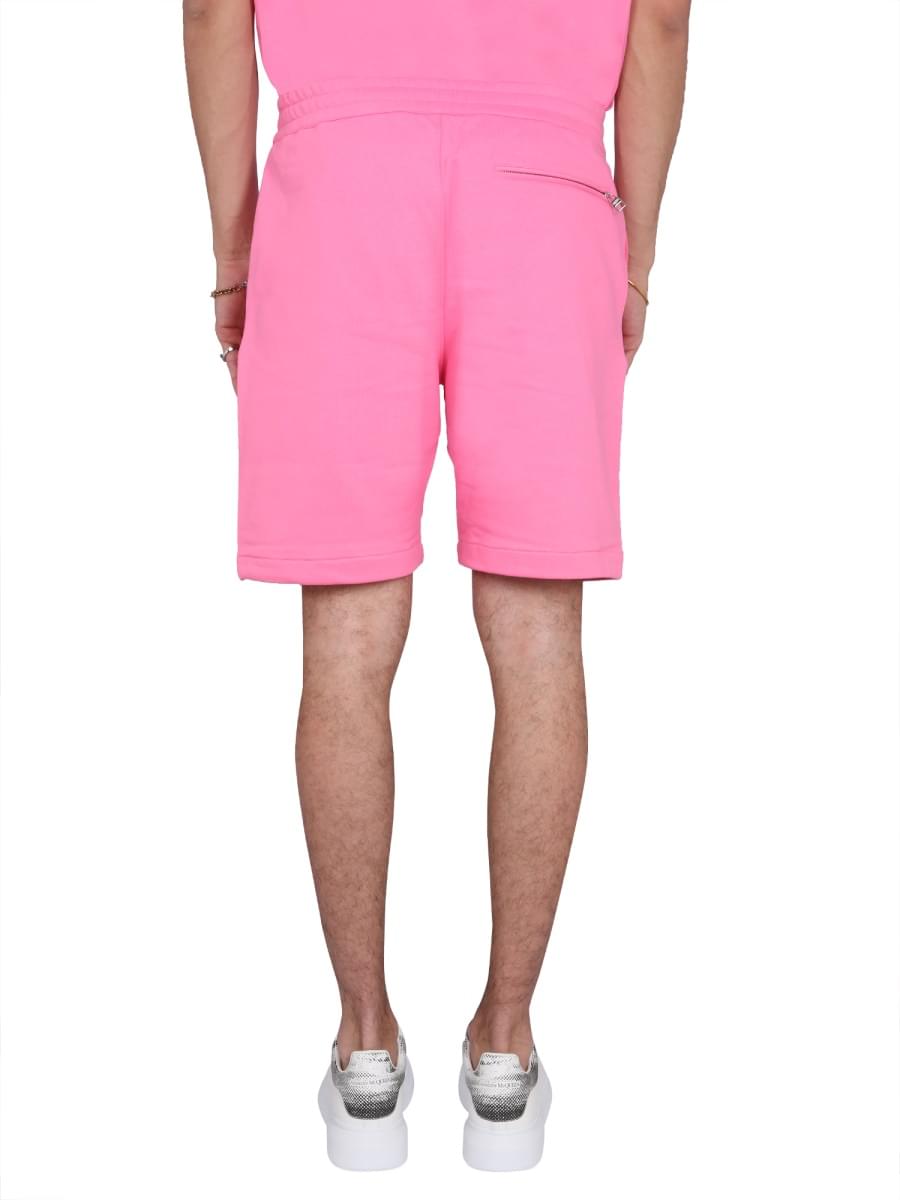 Alexander Mcqueen Men Bermuda Shorts With Graffiti Logo Print ALEXANDER MCQUEEN