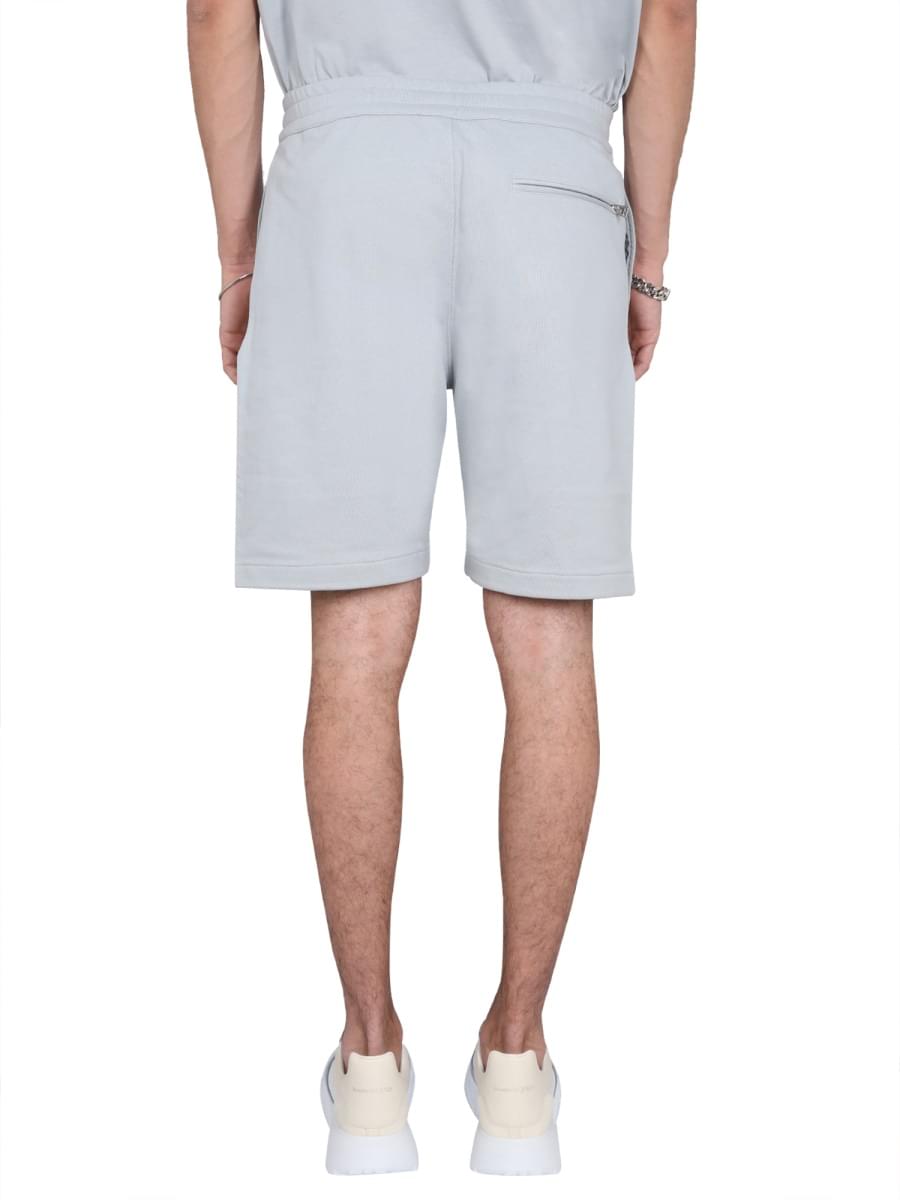Alexander Mcqueen Men Bermuda Shorts With Graffiti Logo Print ALEXANDER MCQUEEN