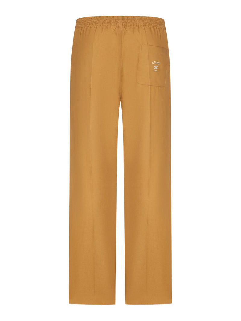 Celine Men Linen And Cotton Blend Trousers With Elastic Waist CELINE